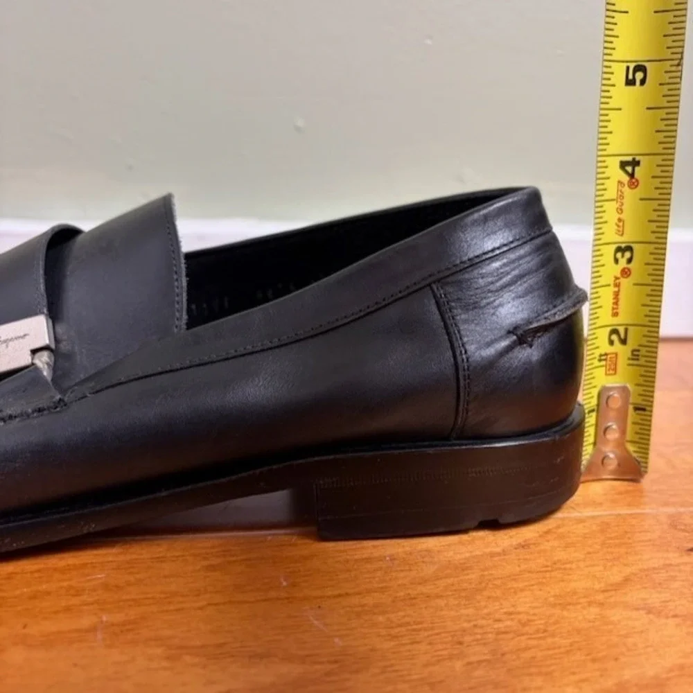 Salvatore Ferragamo Lion Mens Dress Shoes Sz 10ee Black Leather Special Occasion